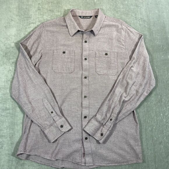 Travis Mathew Mens Lavender Chambray Long Sleeve Button Up Shirt‎ Size Large - Picture 1 of 6
